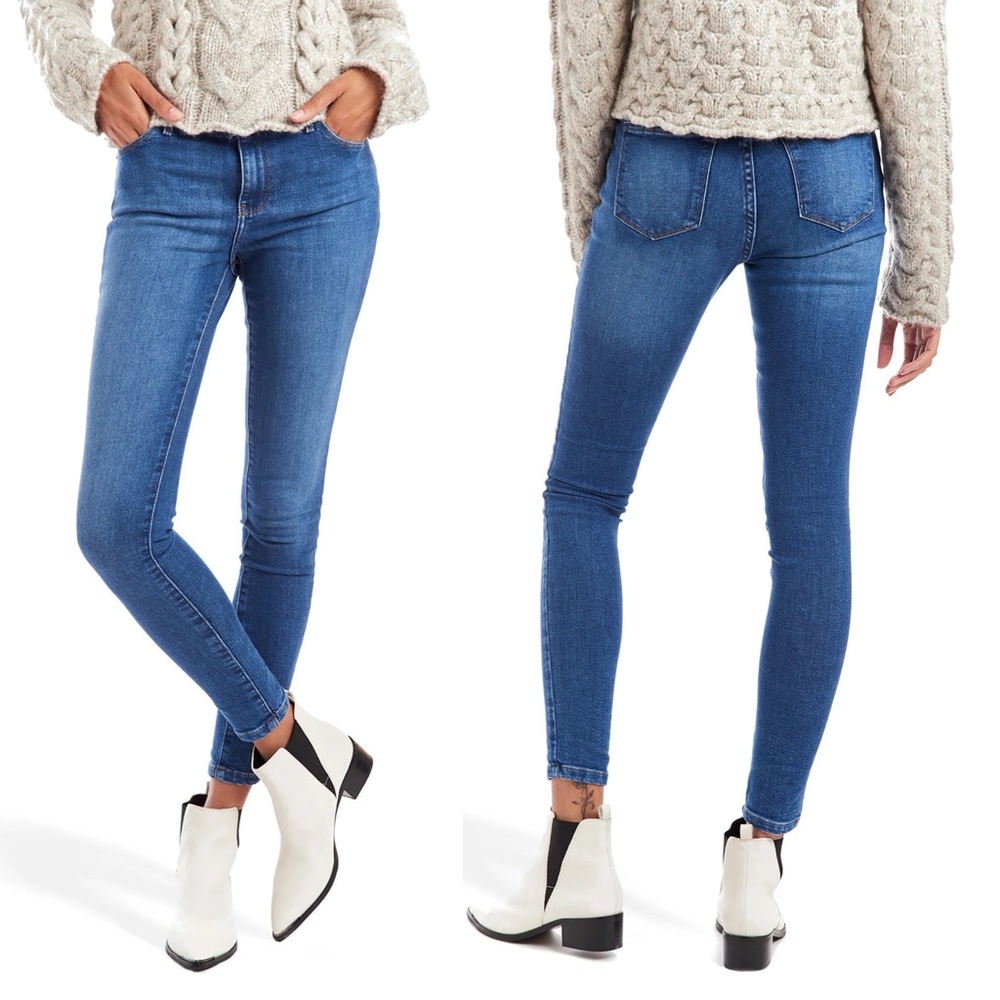Mott & Bow High Rise Skinny Beekman Jeans Blue Womens Size 31 x 28 Sculpt‎ Denim